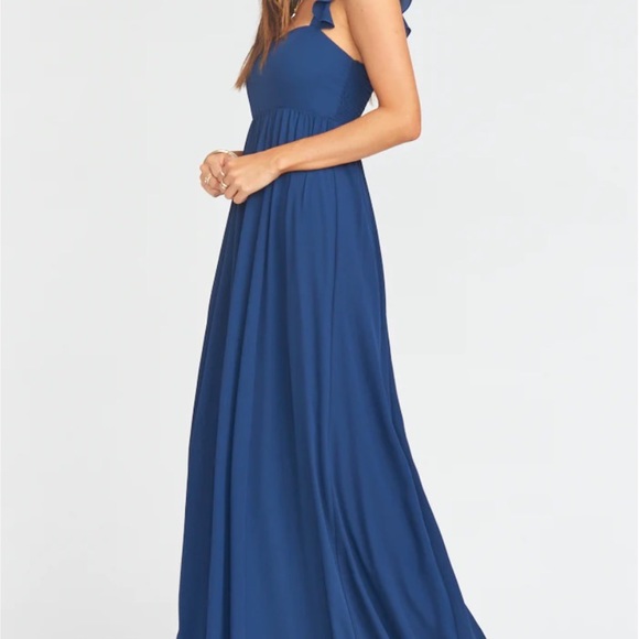 Show Me Your MuMu June Maxi Dress in Rich Navy Crisp - Picture 1 of 5